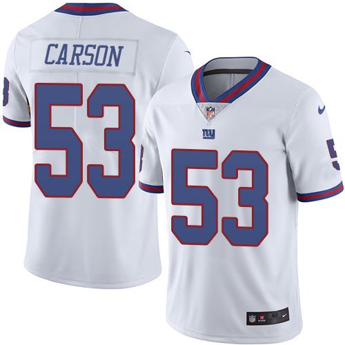 Men New York Giants #53 Harry Carson Nike White Limited NFL Jersey